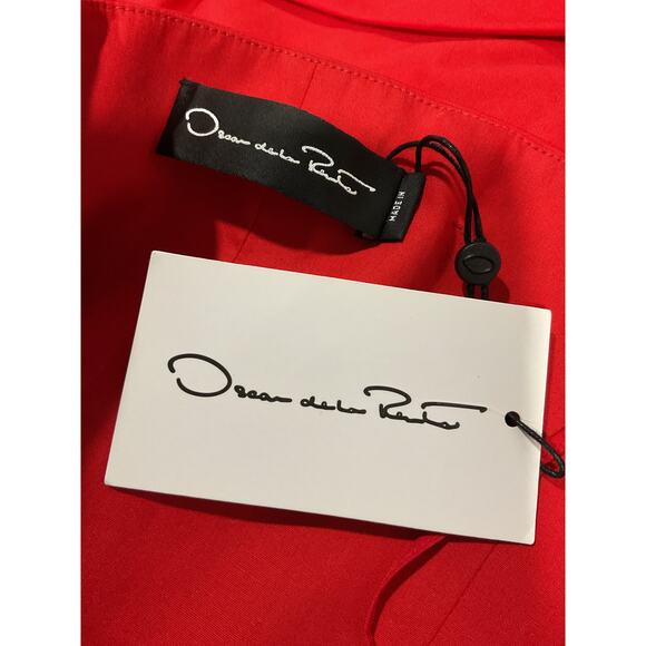 Oscar De La Renta Red Cotton Strapless Mini Dress Size 4 NWT - Picture 4 of 6